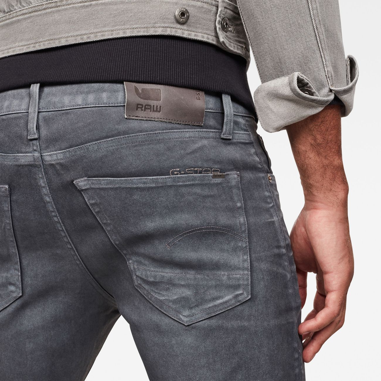 G-Star Raw Denim - 3301 Slim Loomer Grey Stretch Denim Herren Jeans
